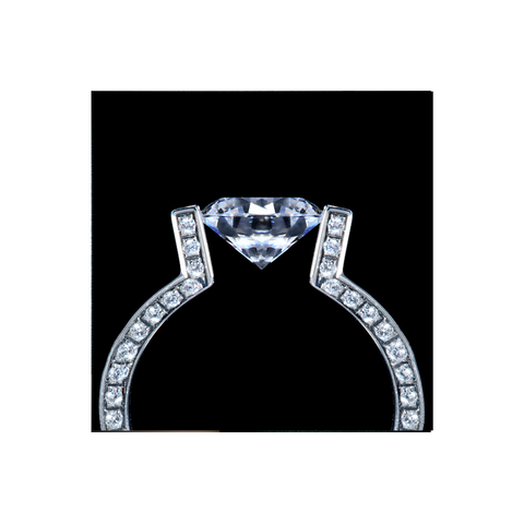 RG108W B.Tiff 2 ct Round Solitaire Interlocking Engagement Ring