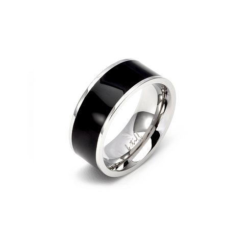 RG800WB B.Tiff Black Enamel Stainless Steel Ring