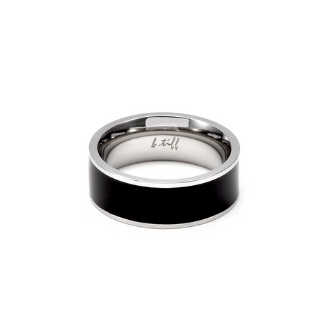 RG800WB B.Tiff Black Enamel Stainless Steel Ring